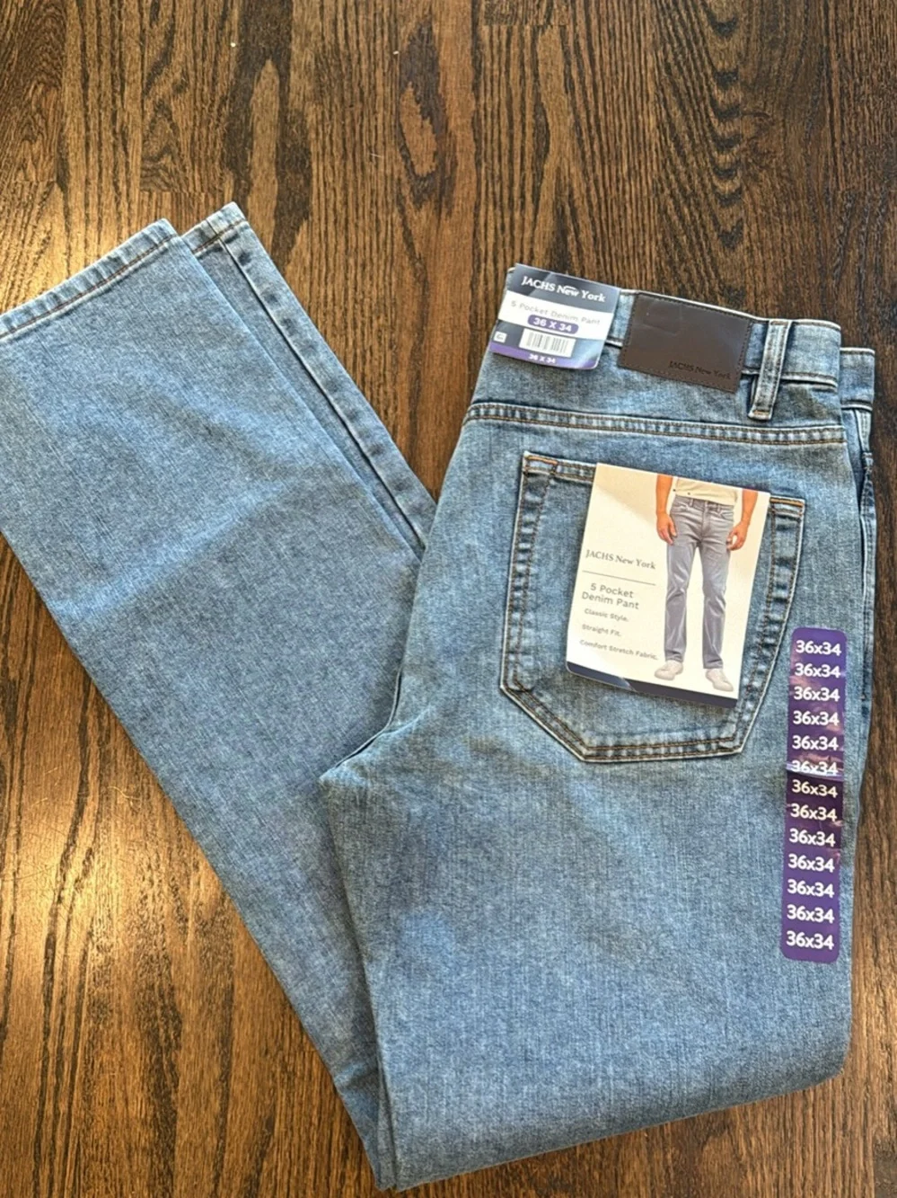 Zack’s New York light washed in jeans 36 x 34 Men’s Light Blue 5-Pocket Jeans